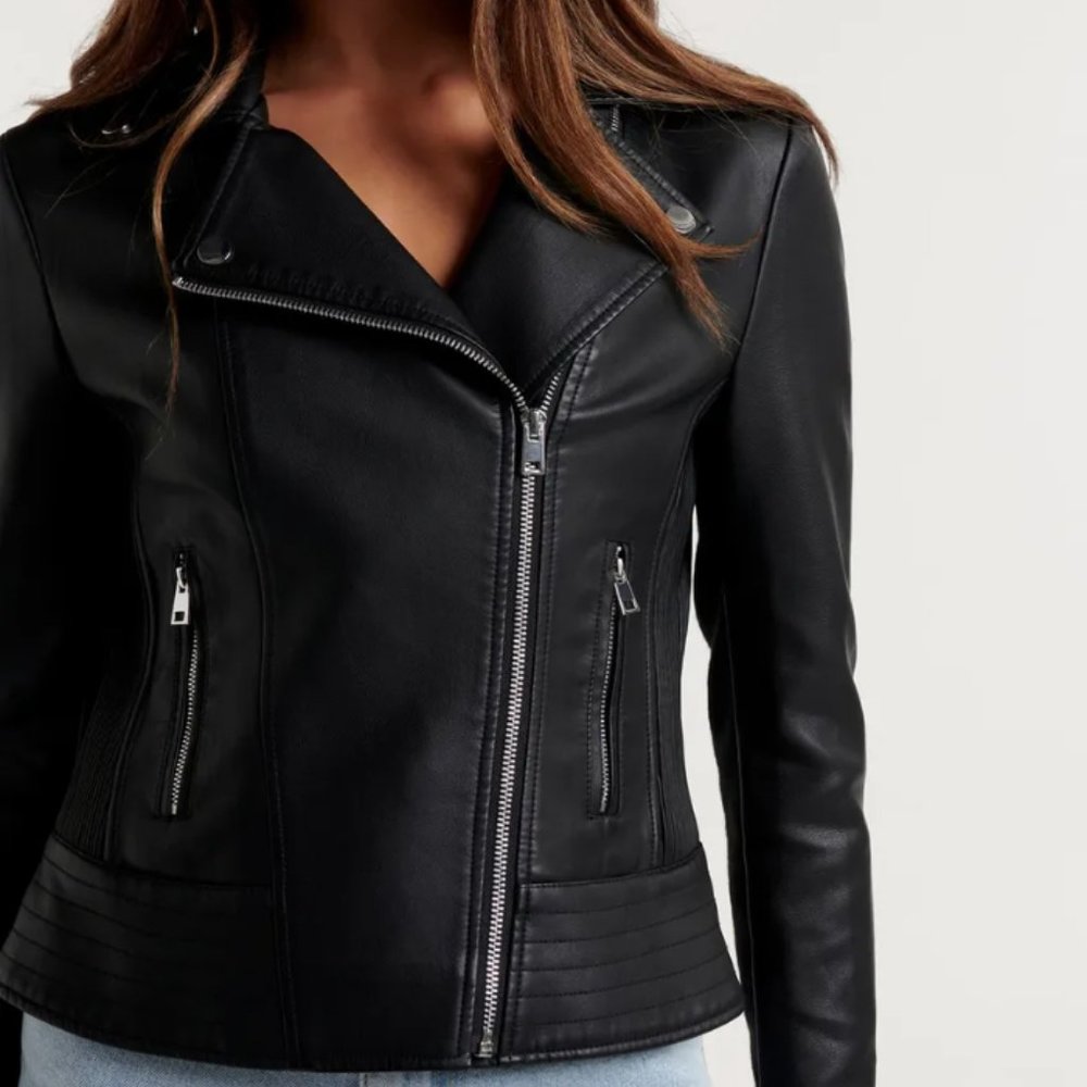 Ever New Women's Skye Vegan Leather Biker Jacket SIZE (US): 2
